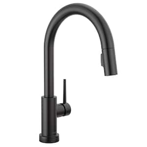 Trinsic Touch2O with Touchless Technology Single Handle Pull Down Sprayer Kitchen Faucet in Matte Black