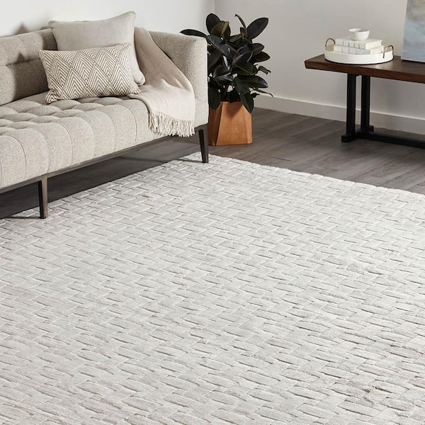 Bliss Rugs Miro Contemporary Area Rug, Size: 8' Round, Silver