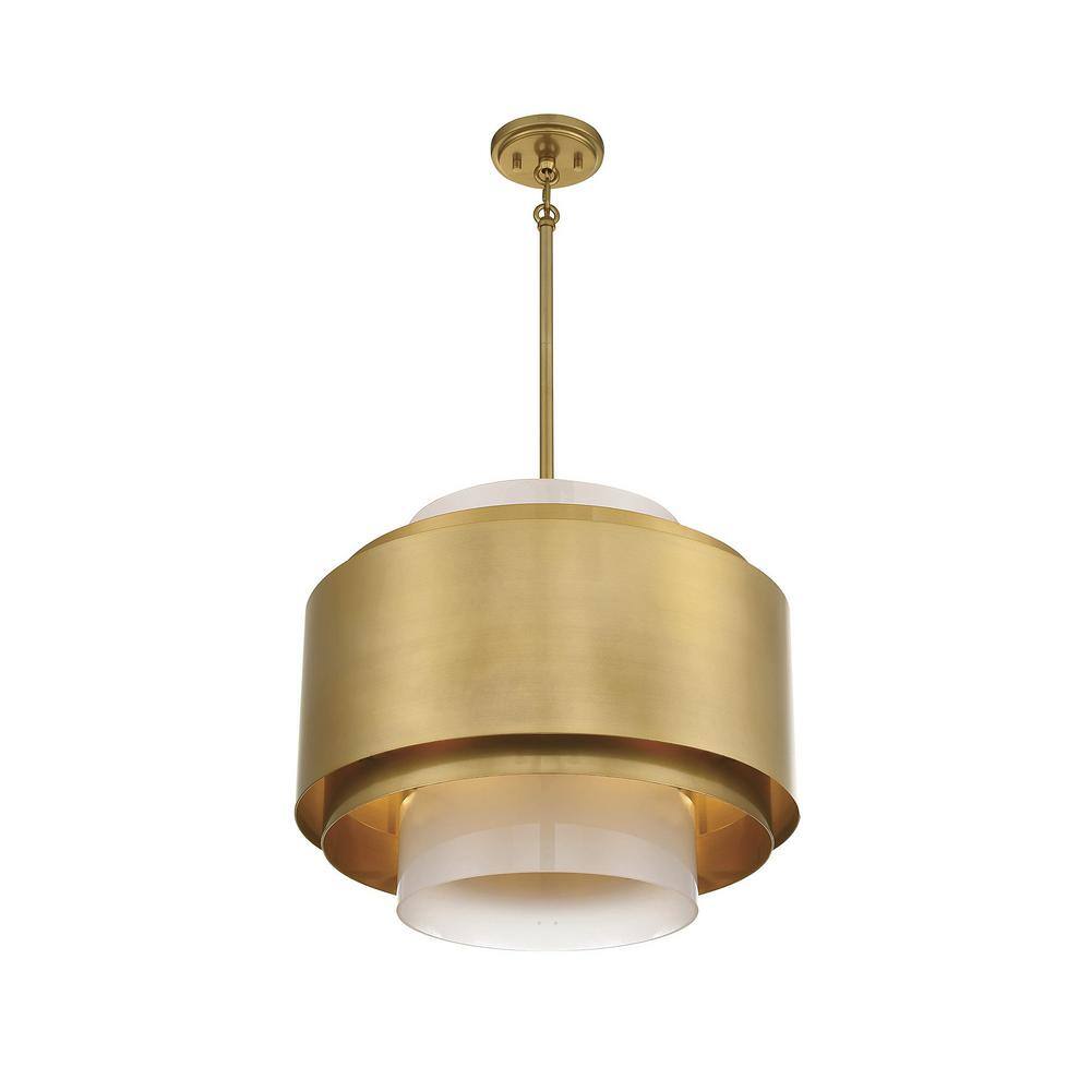Beacon Burnished Brass 4-Light Drum Pendant