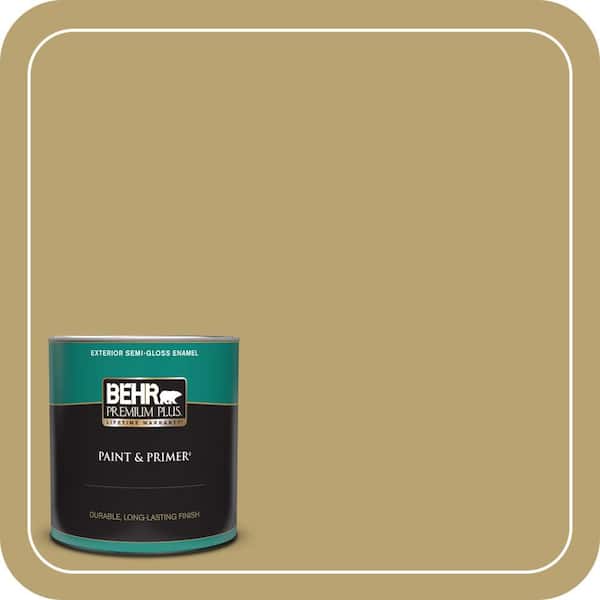 BEHR PREMIUM PLUS 1 qt. Home Decorators Collection #HDC-AC-16 Cumin Semi-Gloss Enamel Exterior Paint & Primer