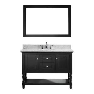 Julianna 48 in. W x 22 in. D x 35 in. H Single Sink Bath Vanity in Espresso with Marble Top and Mirror