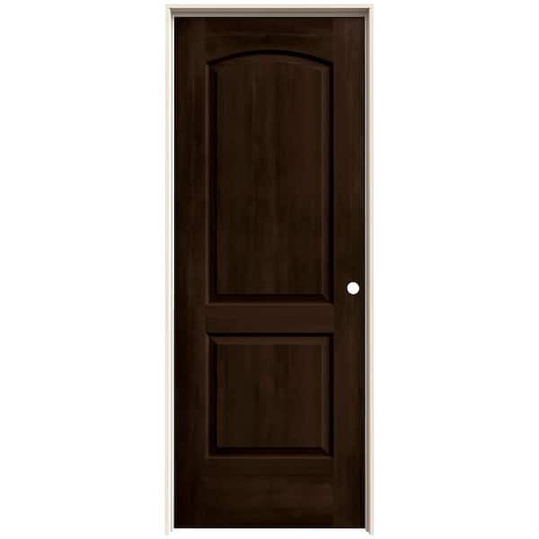 JELD-WEN 28 in. x 80 in. Caiman 2 Panel Left-Hand Solid Core Espresso Stain Molded Composite Single Prehung Interior Door