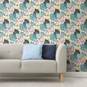 Retro Tropical Leaves Peel and Stick Wallpaper (Covers 28.18 sq. ft.)