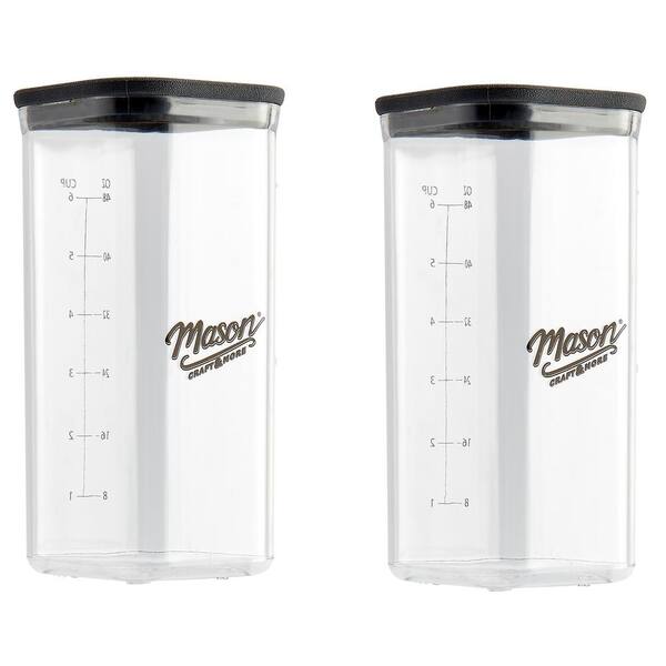 Mason Craft and More 93 oz. Glass Jar with Pop Up Lid TTU-V1506-EC - The  Home Depot