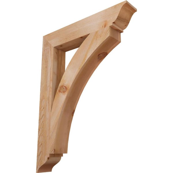 Ekena Millwork 6 in. x 48 in. x 36 in. Western Red Cedar Thorton Traditional Rough Sawn Bracket