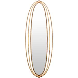 Ivan 31 in. H x 10 in. W Gold Framed Decorative Mirror