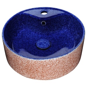 Ceramic Vessel Sink in Royal Blue