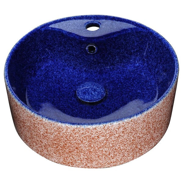 ANZZI Ceramic Vessel Sink in Royal Blue