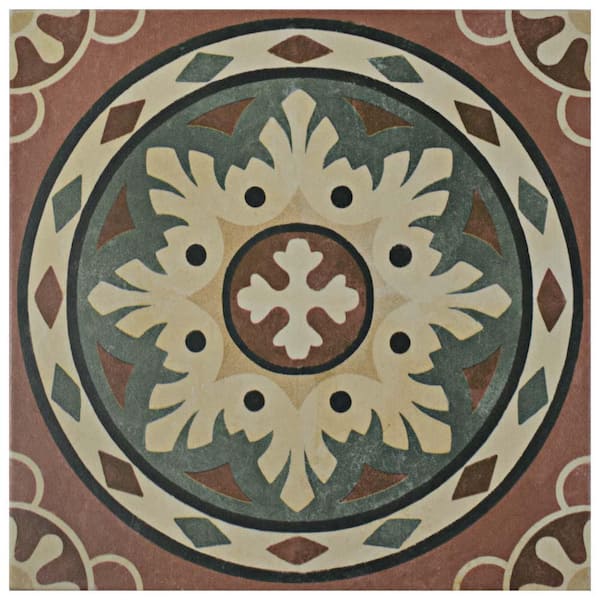 Merola Tile Habana Rosso 9-3/4 in. x 9-3/4 in. Porcelain Floor and Wall Take Home Tile Sample