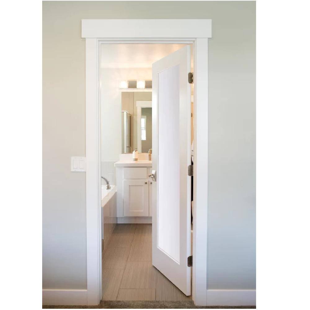 Primed White MDF 30" x 80" Satin Glass Prehung Interior Door