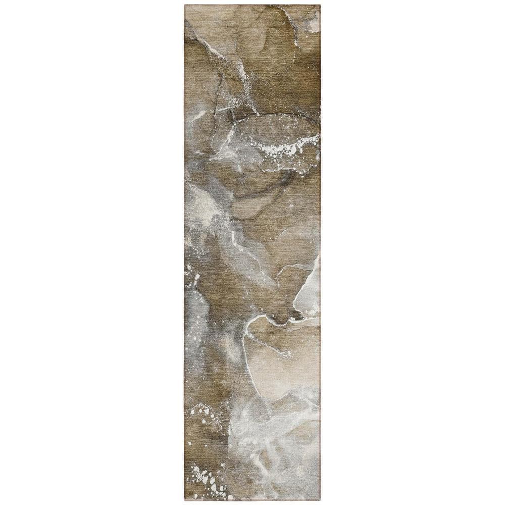Brown and Gray 2 ft. x 8 ft. Woven Abstract Polyester Runner Indoor/Outdoor Area Rug price history on PriceWatchPro