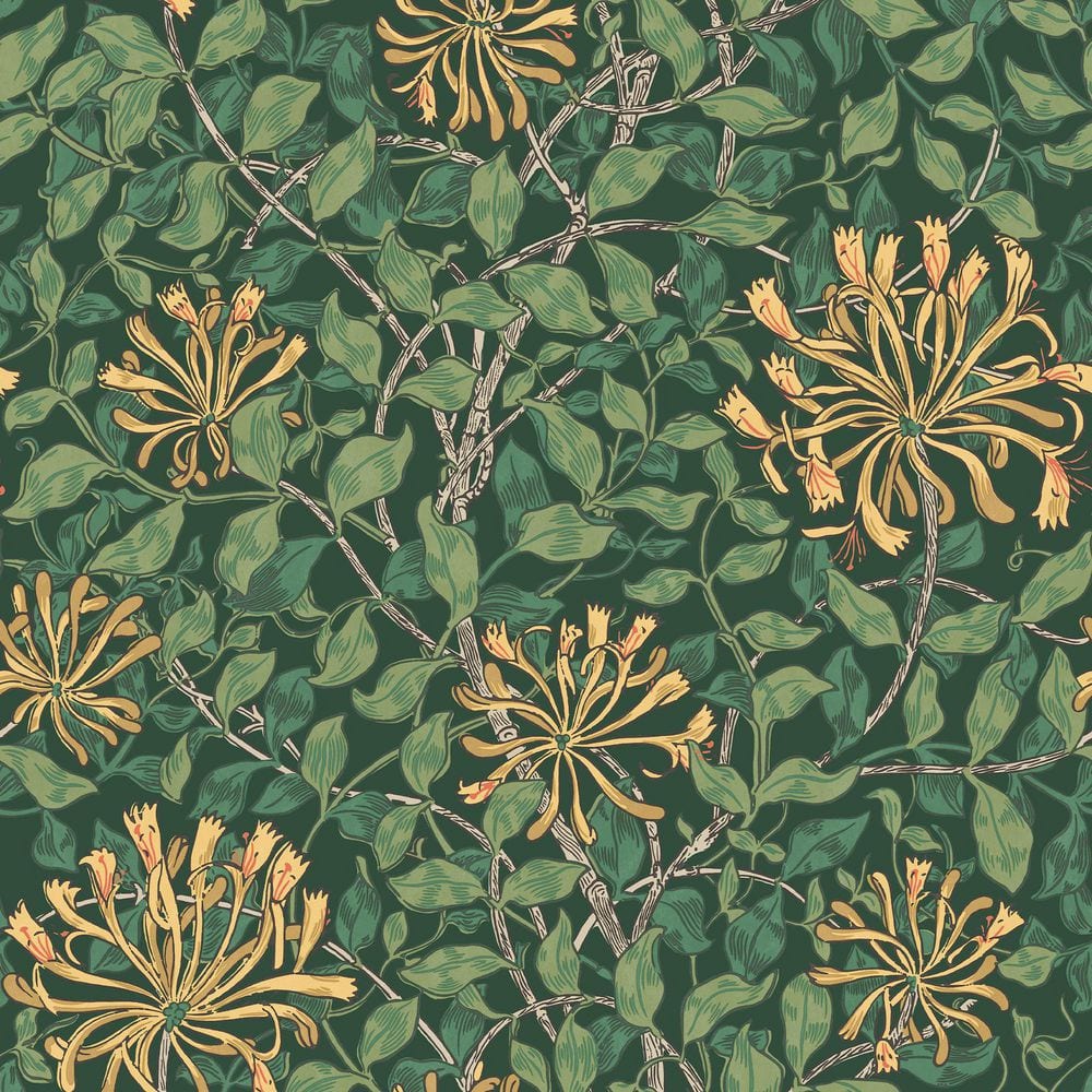WILLIAM MORRIS AT HOME Honeysuckle Verde Wallpaper 140487 - The