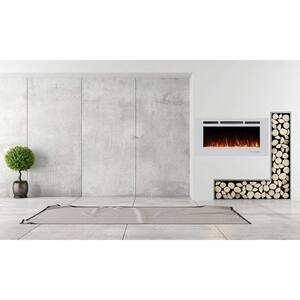 42 In. Recessed Wall Mounted Electric Fireplace in White