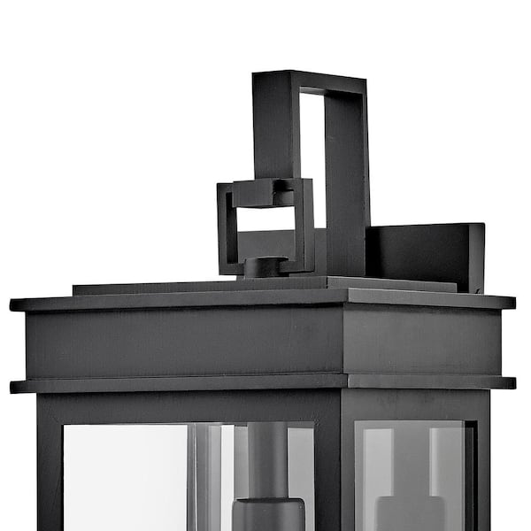 LARK - Cole 1-Light Black Outdoor Hardwired Wall Lantern Sconce