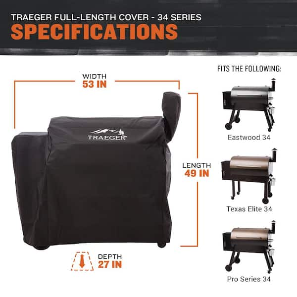 Full Length Grill Cover for 34 Series Pellet Grills