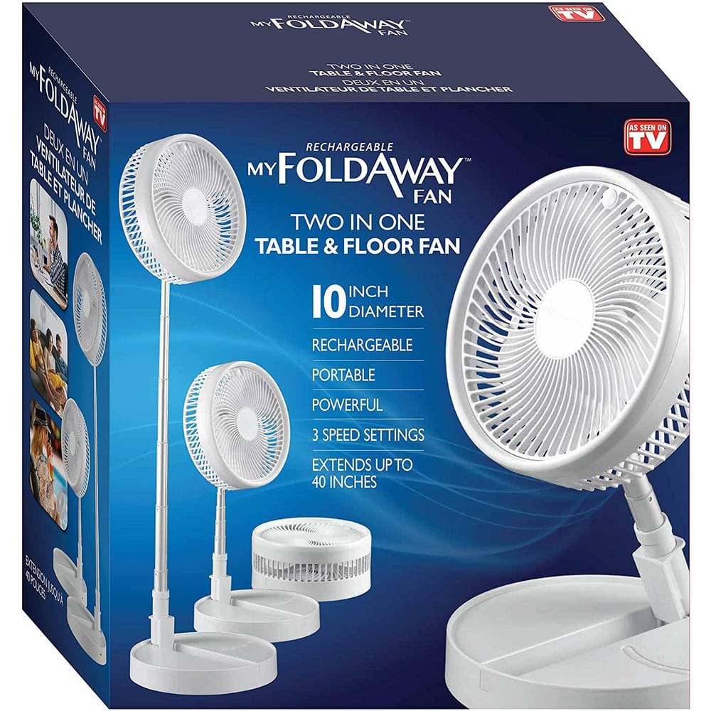 Portable Folding Fan - USB Rechargeable Expanding Pop Up Floor Fan