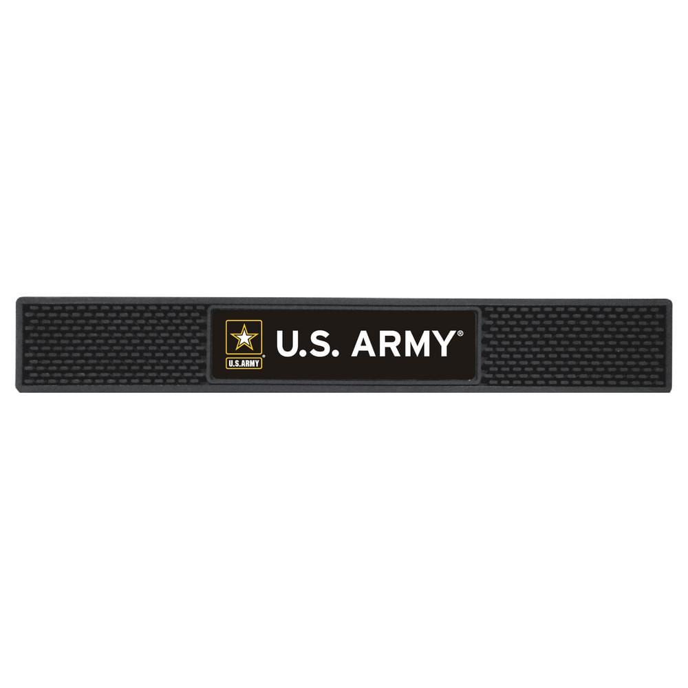 FANMATS U.S. 3.25 In. X 24 In. Black Army Drink Mat 15685 - The Home Depot