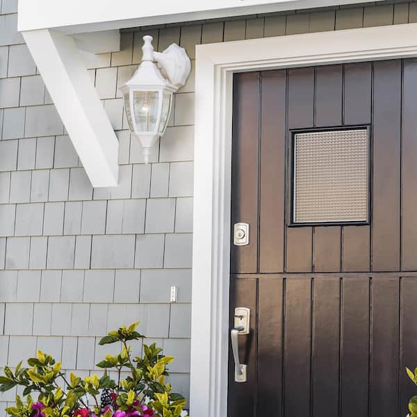Waterbury White 1-Light Outdoor Line Voltage Hardwired Porch Light Wall Sconce with No Bulb Included