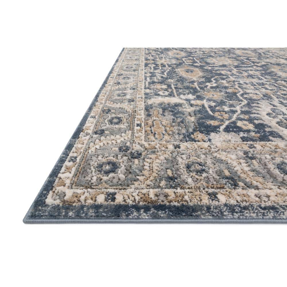 Teagan Denim and Pebble 2'-8" x 4' Stain-Resistant Rug
