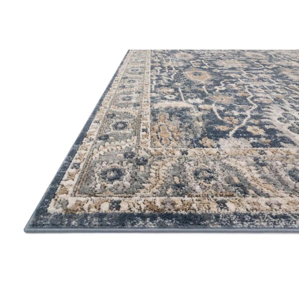 Teagan Denim/Pebble 9 ft. 9 in. x 13 ft. 6 in. Traditional Area Rug
