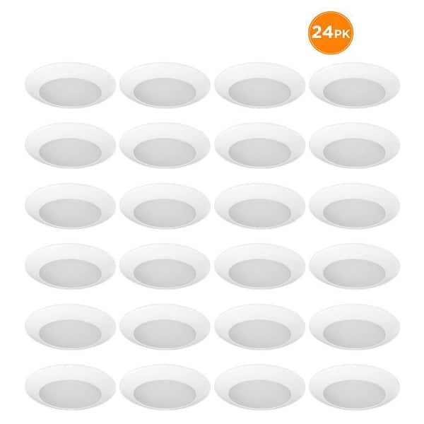 24-Pack 8 in. LED Flush Mount Disk Light Fixture, 900-1100-1400 Lumens, Selectable CCT 2700K-5000K, Dimmable