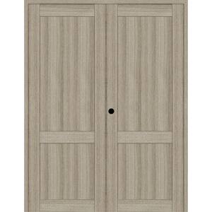 2 Panel Shaker 60 in. x 96 in. Right Active Shambor Wood Composite Solid Core Double Prehung Interior Door
