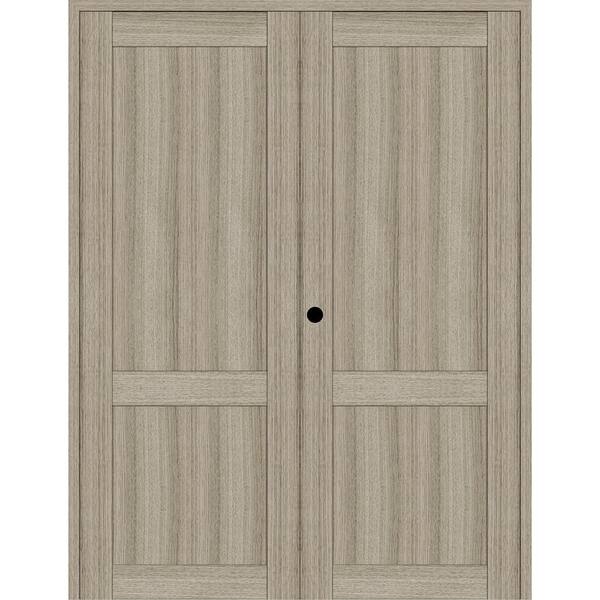 Belldinni 2-Panel Shaker 72 in. x 80 in. Right Active Shamburg Wood Composite Solid Core Double Prehung Interior Door