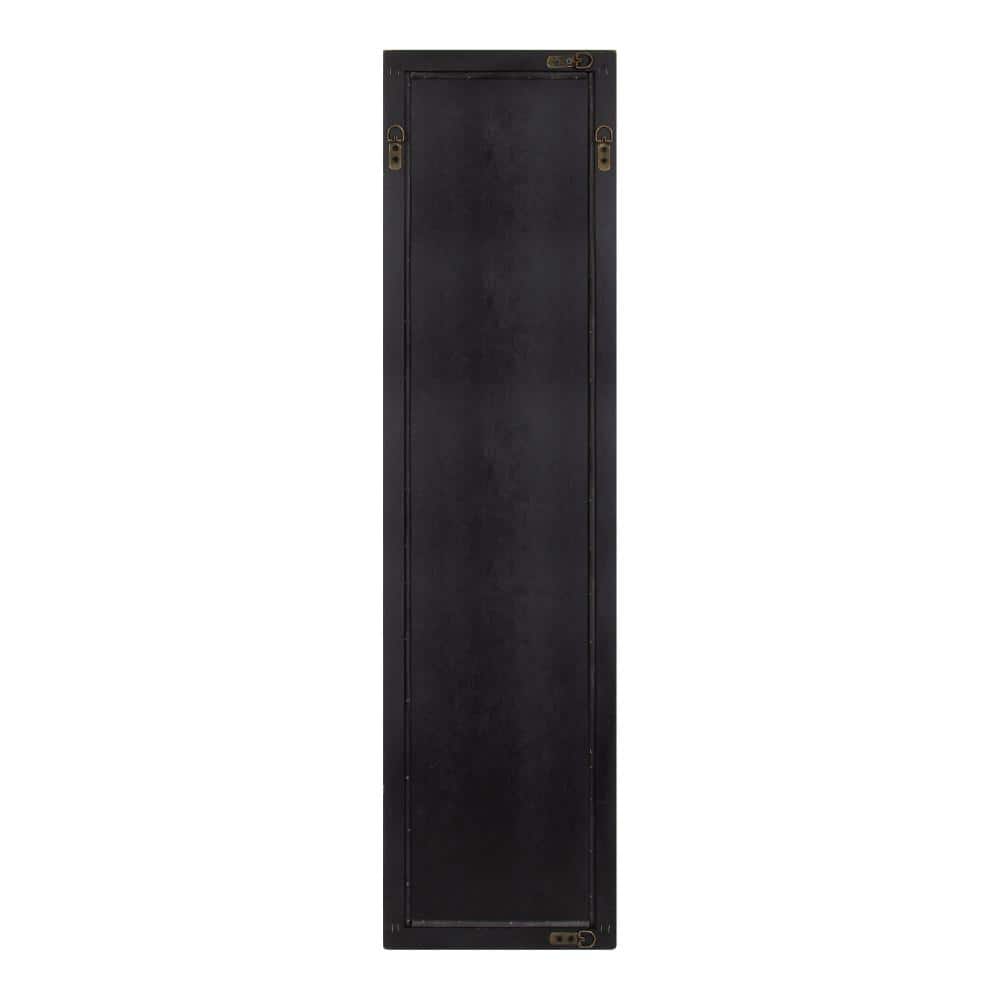 Gray Tall Rectangular Wood Windowpane Mirror