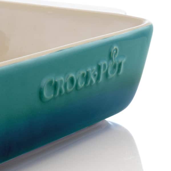 Crockpot Artisan 4 Quart Rectangular Stoneware Bake Pan in Cream