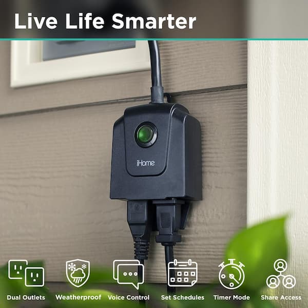 Merkury Innovations Indoor/Outdoor Smart Plug, 1-Pack Outlets 