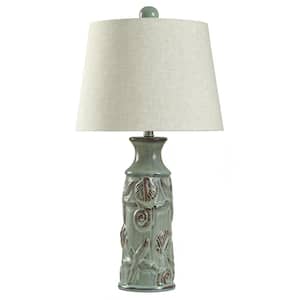 29 in. Blue Bay Table Lamp with Coastal Starfish and Shells