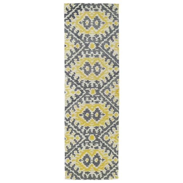 Kaleen Global Inspiration Yellow 3 ft. x 8 ft. Runner Rug