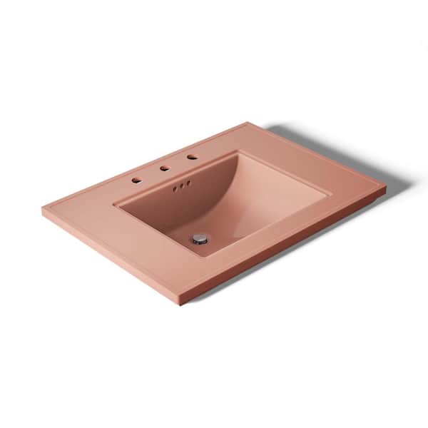 Memoirs 30.7 in. x 22.19 in. Pedestal Bathroom Sink in 150th Peachblow Fireclay