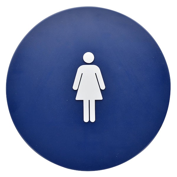 Hillman 12 in. x 12 in. Blue Circle California A.D.A. Plastic Women's Restroom Sign