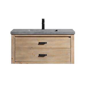 Kane 36 in. W x 18.5 in. D Bath Vanity in Weathered Fir with Concrete Vanity Top in Gray with Gray Basin