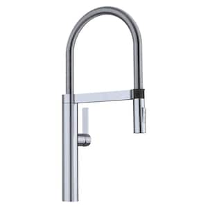 BLANCOCULINA Single Handle Pull Down Sprayer Kitchen Faucet in Classic Steel