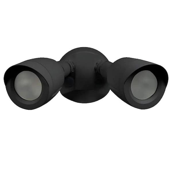 20-Watt Dual Head LED Outdoor Security Flood Light, 1900 Lumens, IP65 Weatherproof, Black Die-Cast Aluminum, 4000K