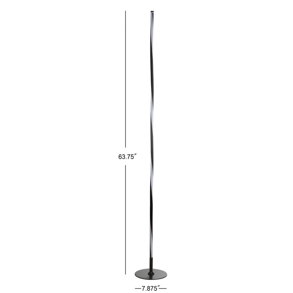 Arcadia Adjustable Black Silk Shade 63.75" LED Floor Lamp