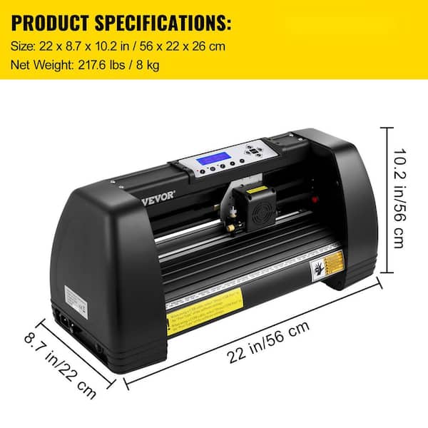 kommando Exert linse VEVOR Vinyl Cutter Machine 14 in. Adjustable Force and Speed Desktop LED  Plotter Printer for Making Sign Label, Black KZJFLEXI375MM9M5OV1 - The Home  Depot