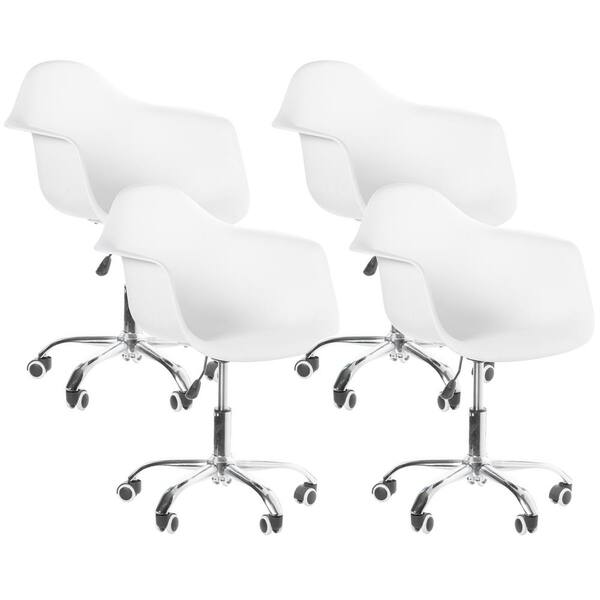 Details about   New Mid-Century Modern Swivel Plastic Shell Molded Office Task Chair with Wheels 
