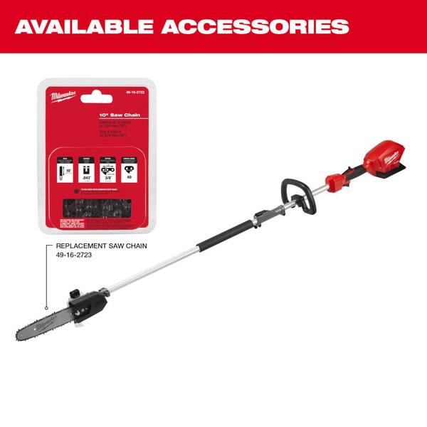 Milwaukee M18 Fuel 10 in. 18V Lithium-Ion Brushless Electric Cordless Pole Saw with M18 Quik-Lok Hedge Trimmer Attachment (2-Tool)