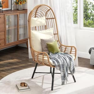 Patio Wicker Basket Outdoor Indoor Narrow Cocoon Egg Chair Cushion for Bedroom, Patio, Balcony