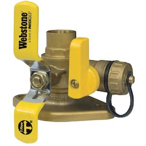 1-1/4 in. x 1-1/4 in. Lead Free Forged Brass SWT x Rotating Flange Ball Valve with Multi-Function Hi-Flow Hose Drain