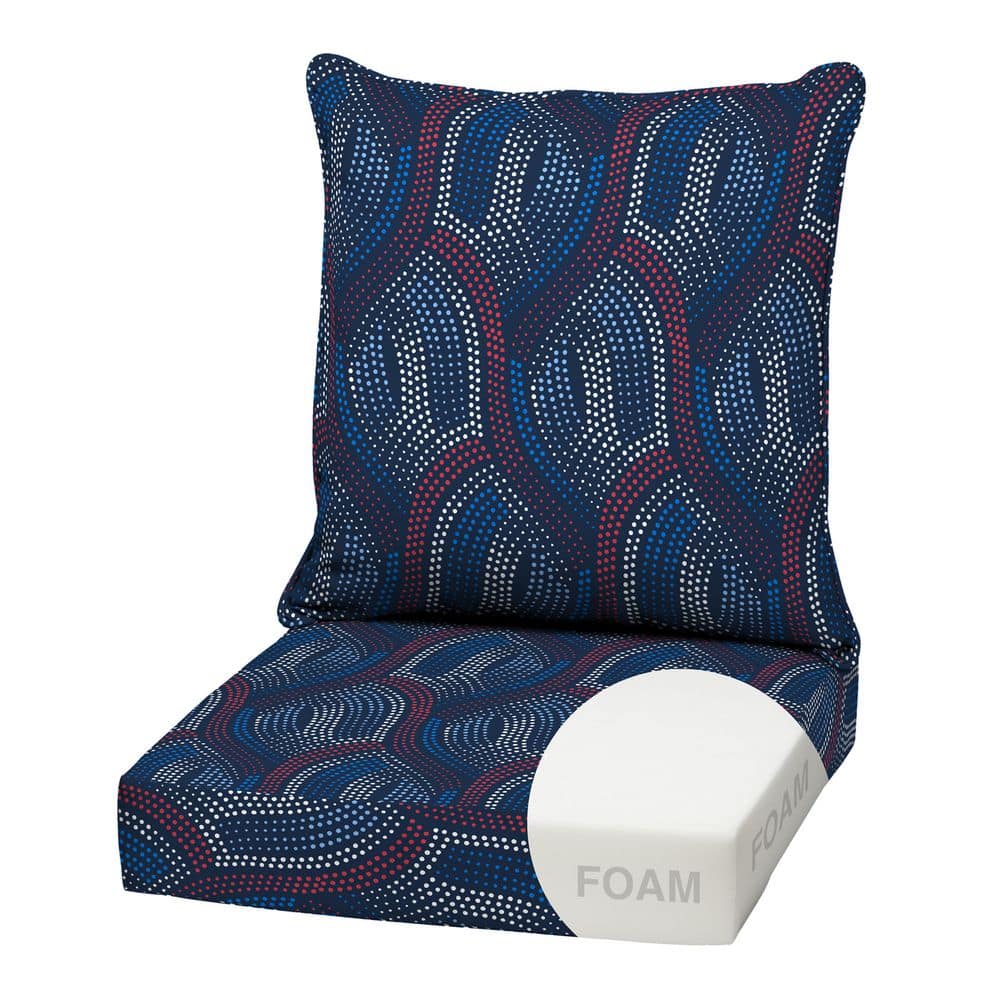 22 in x 24 in 2-Piece Foam Deep Seating Outdoor Lounge Chair Cushion in Sapphire Liberty Mosaic price history on PriceWatchPro