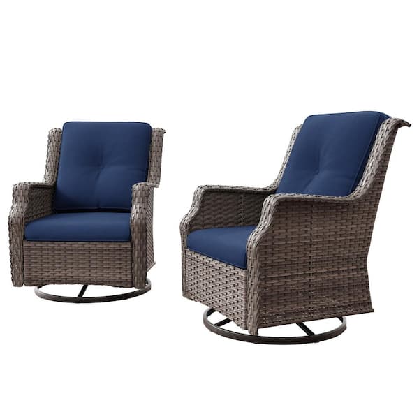 JOYSIDE Wicker Patio Outdoor Lounge Chair Swivel Rocking