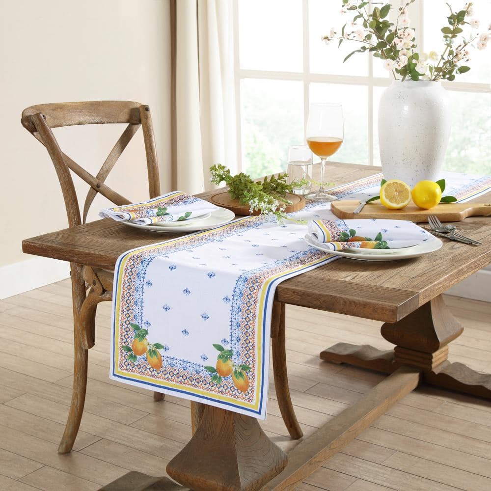 Threadmade Threadmade Home Capri Lemon Table Runner, Multicolor