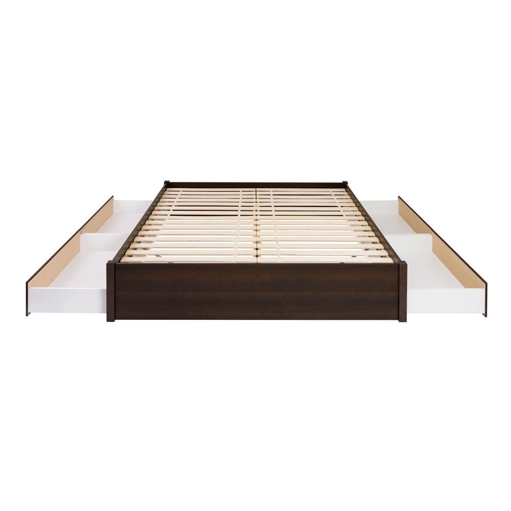 Prepac Select Espresso King 4-Post Platform Bed with 4-Drawers EBSK ...