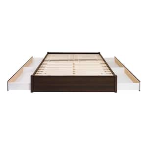 Select Espresso King 4-Post Platform Bed with 4-Drawers