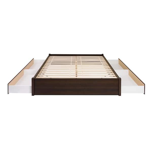Prepac Select Espresso King 4-Post Platform Bed with 4-Drawers