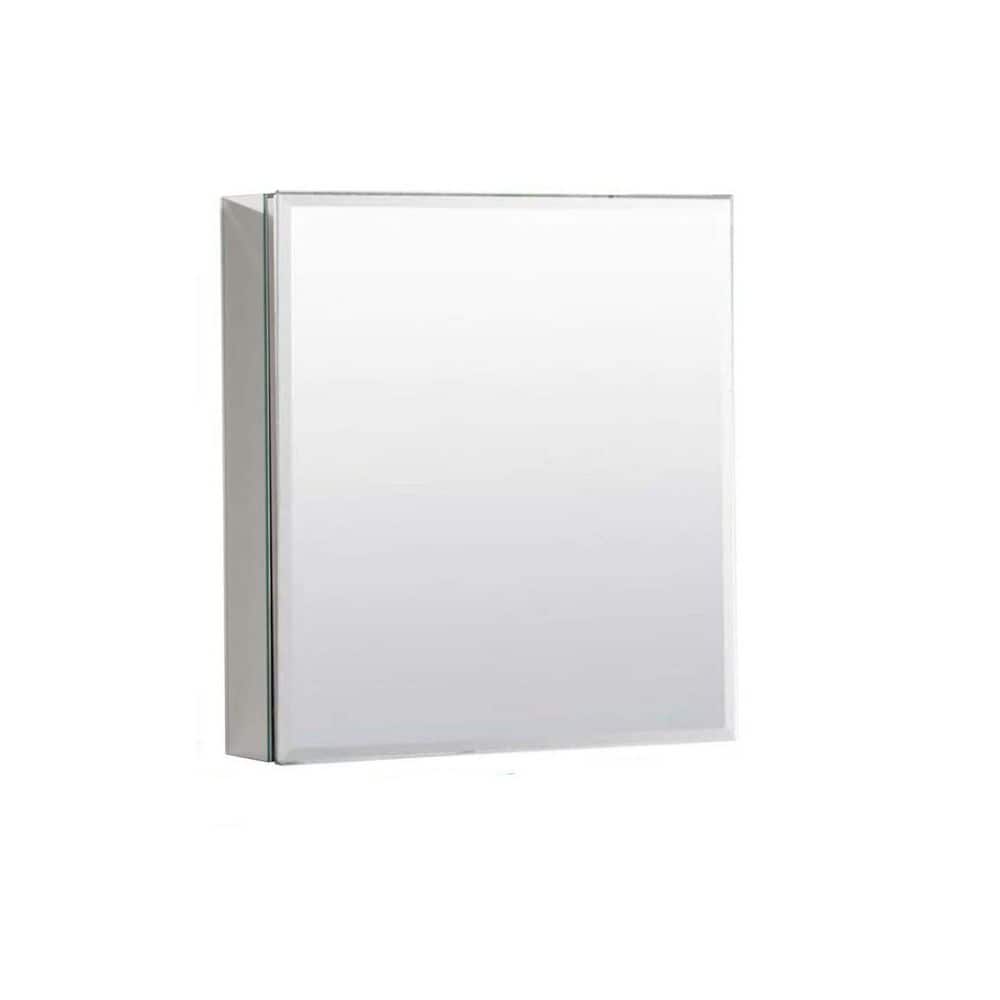 20 in. W x 26 in. H Rectangular Silver Aluminum Recessed/Surface Mount Medicine Cabinet with Mirror, Sliver